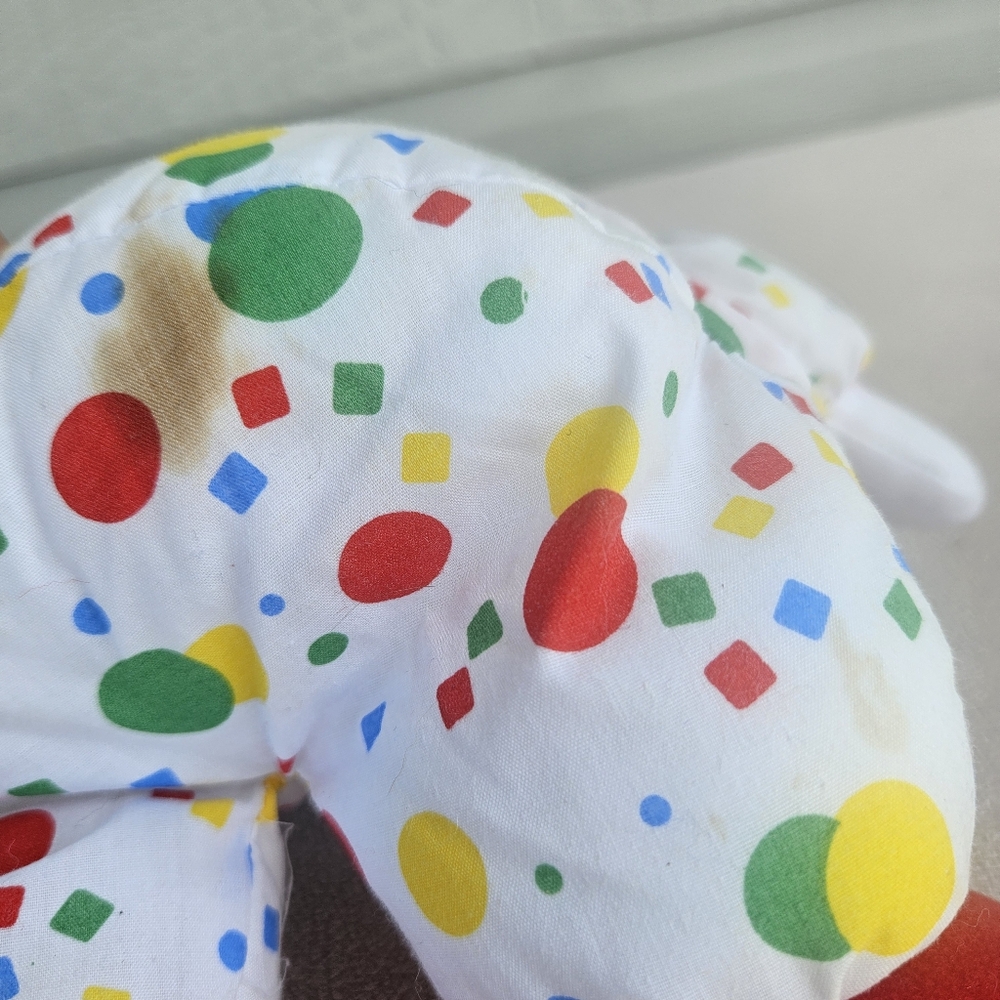 Eden Wind-Up Musical Circus Clown Plush 13" Vintage Stain White Multicolor - Picture 9 of 10